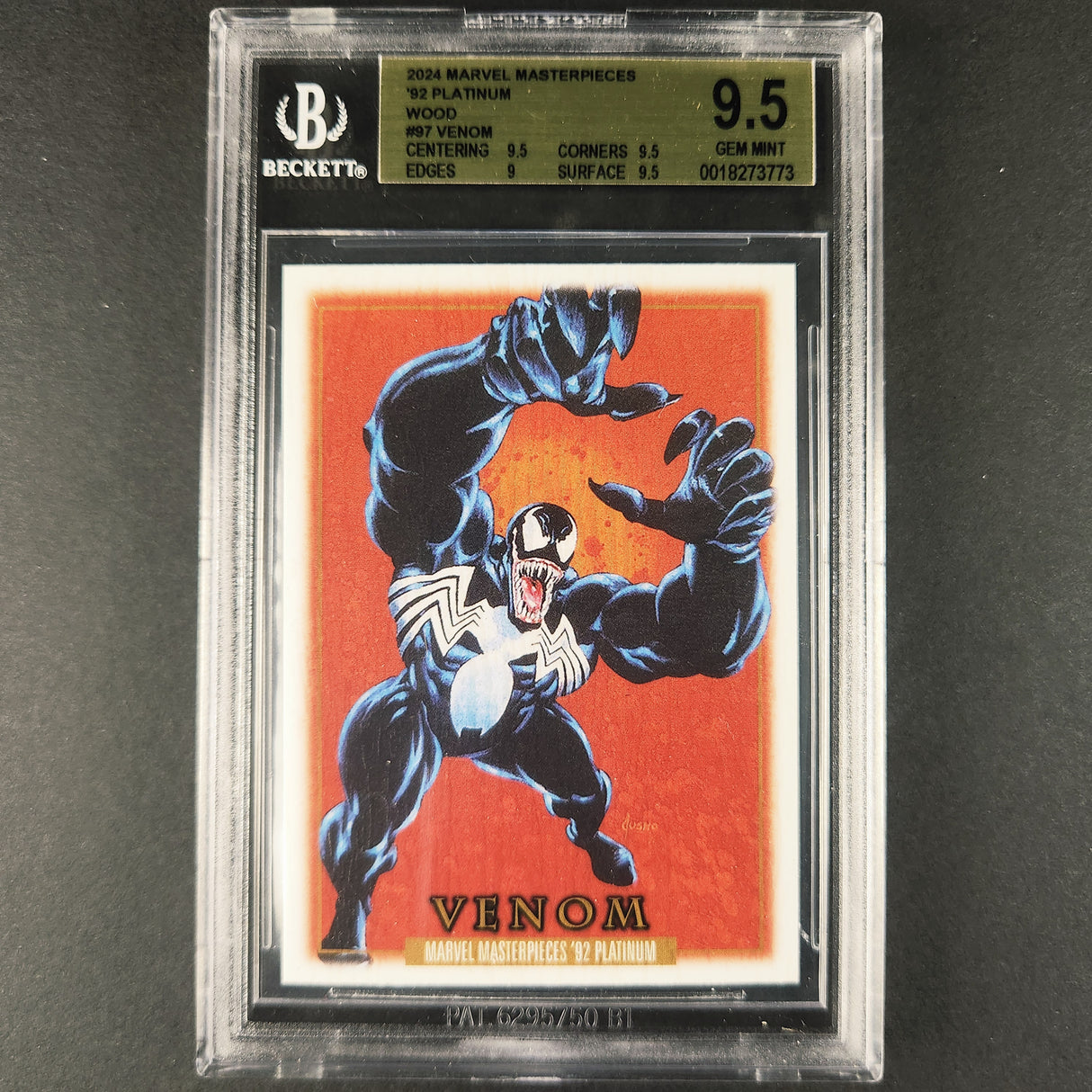 97 Venom Wood 2024 Marvel 92 Platinum BGS 9.5 Gem Mint