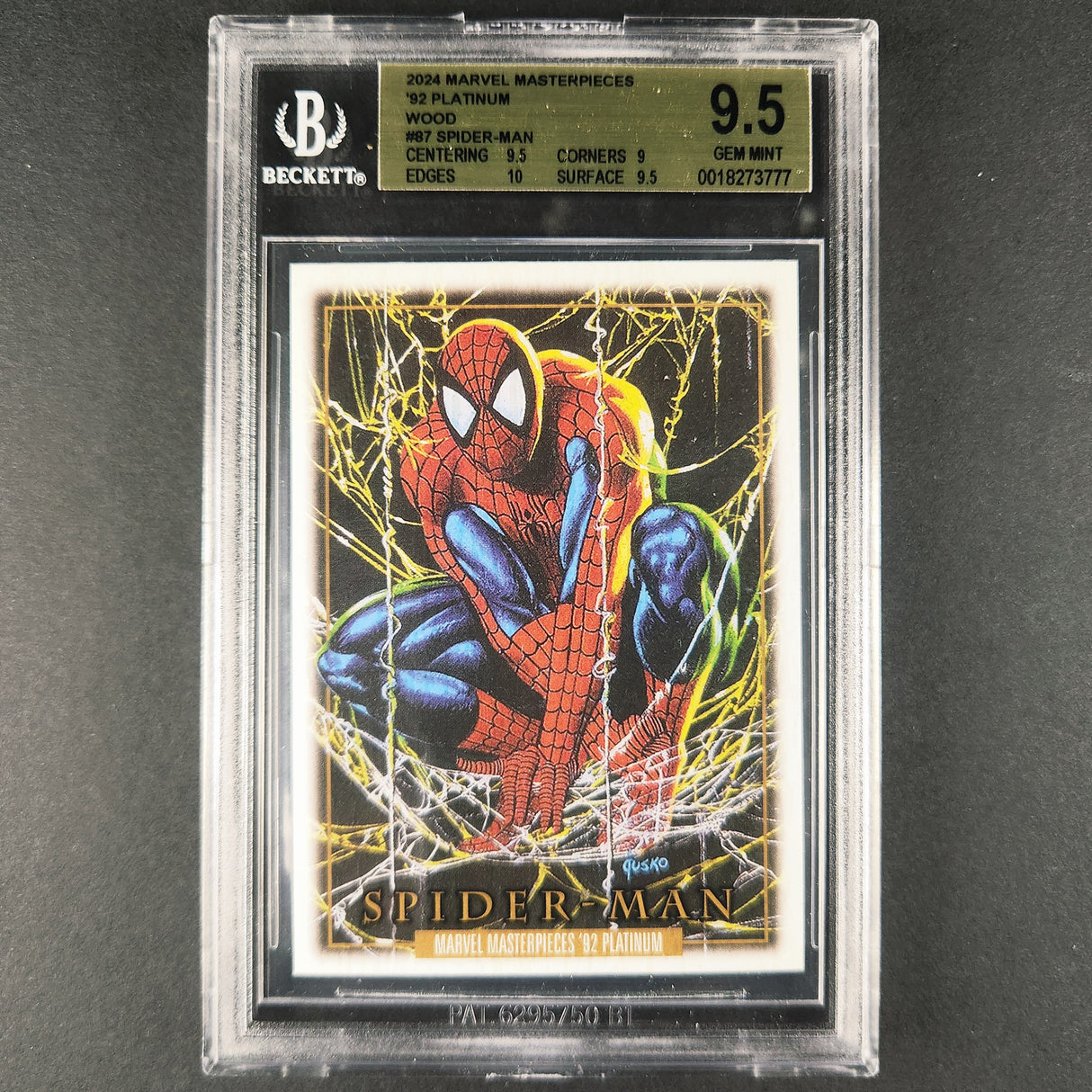 87 Spider-Man Wood 2024 Marvel 92 Platinum BGS 9.5 Gem Mint