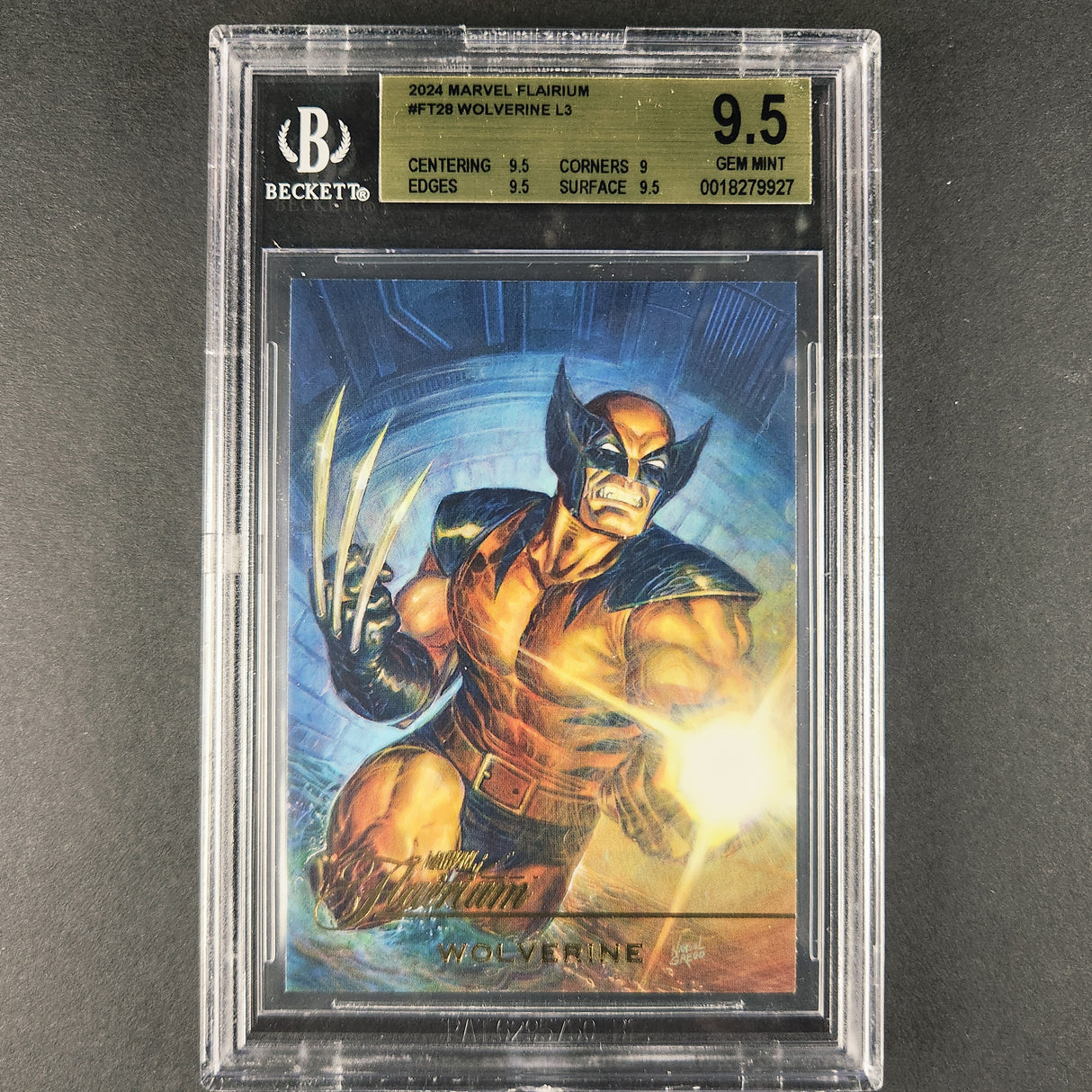 FT28 Wolverine Flairium Level 3 2024 Marvel Flair BGS 9.5 Gem Mint