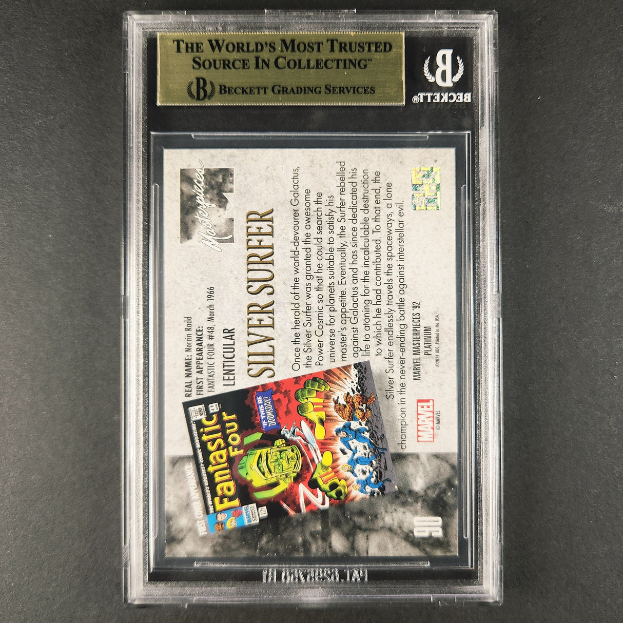 90 Silver Surfer Lenticular 2024 Marvel 92 Platinum BGS 9.5 Gem Mint