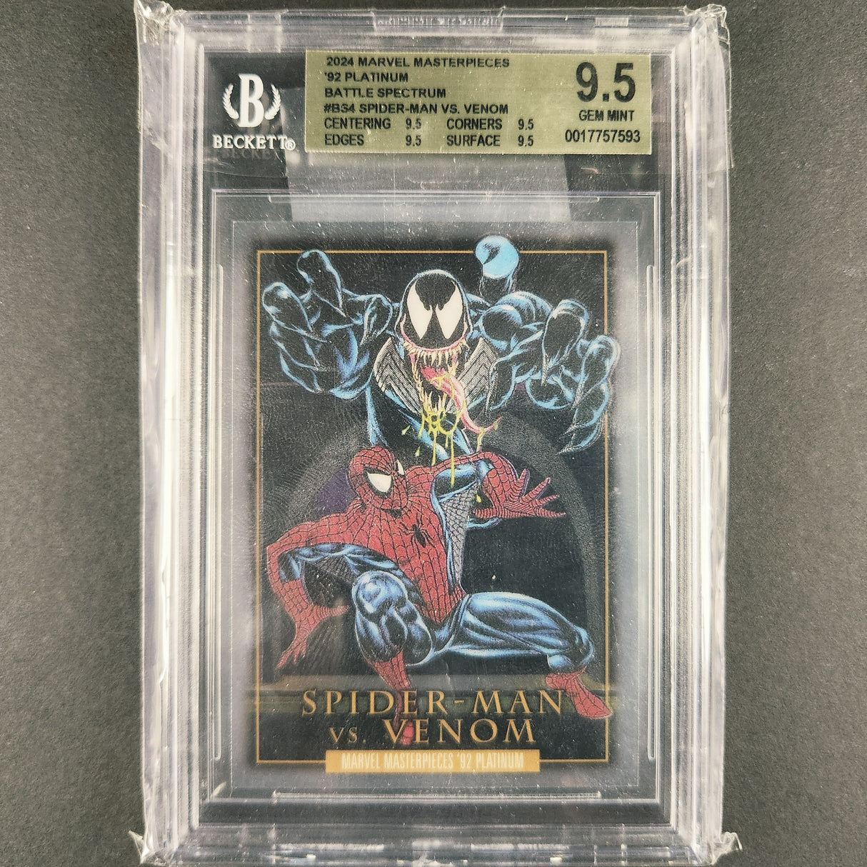 BS4 Spider-Man vs Venom Battle Spectrum 2024 Marvel 92 Platinum BGS 9.5 Gem Mint