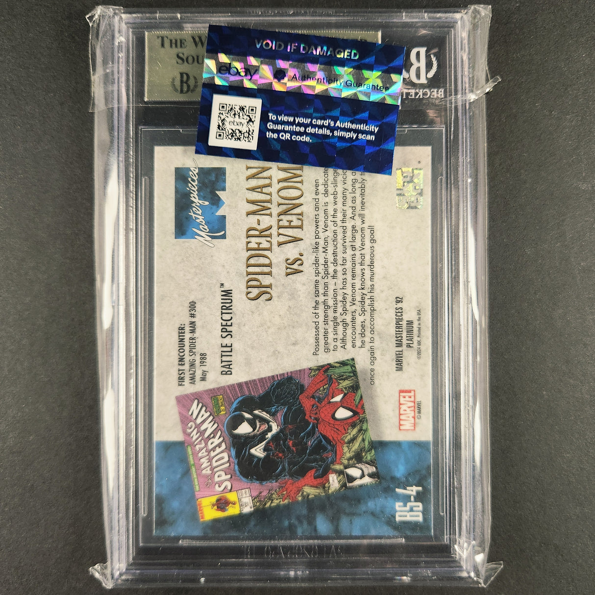 BS4 Spider-Man vs Venom Battle Spectrum 2024 Marvel 92 Platinum BGS 9.5 Gem Mint