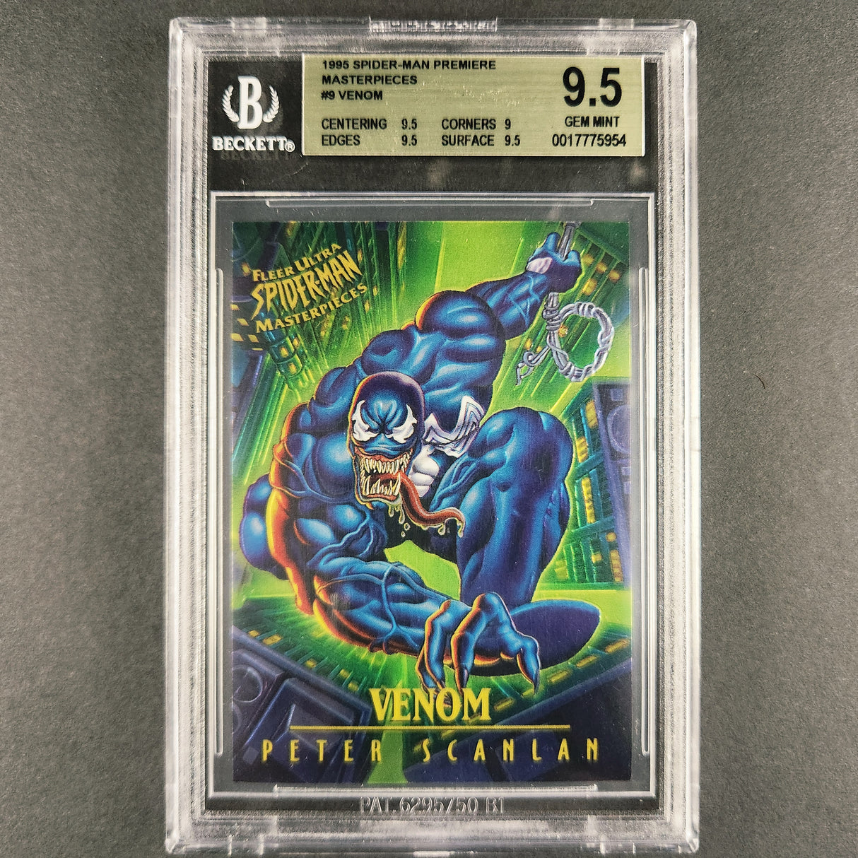 9 Venom 1995 Fleer Ultra Spider-man Premiere Masterpieces (Peter Scanlan) BGS 9.5 Gem Mint