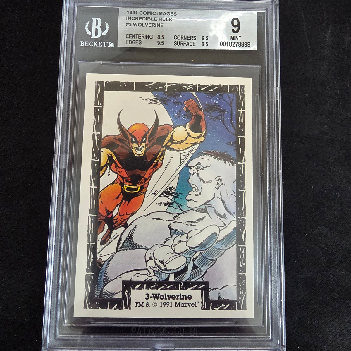 1991 Marvel Comic Images Incredible Hulk #3 Wolverine BGS 9 MINT