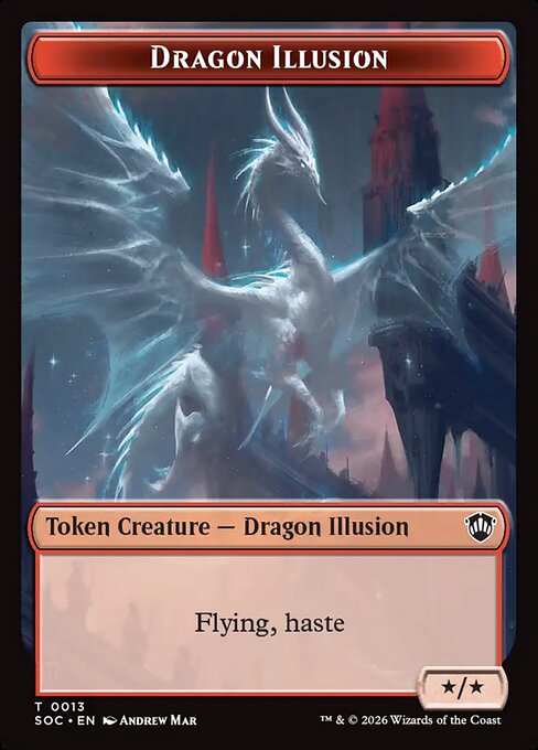 Dragon Illusion // Elemental (0002) Double-Sided Token