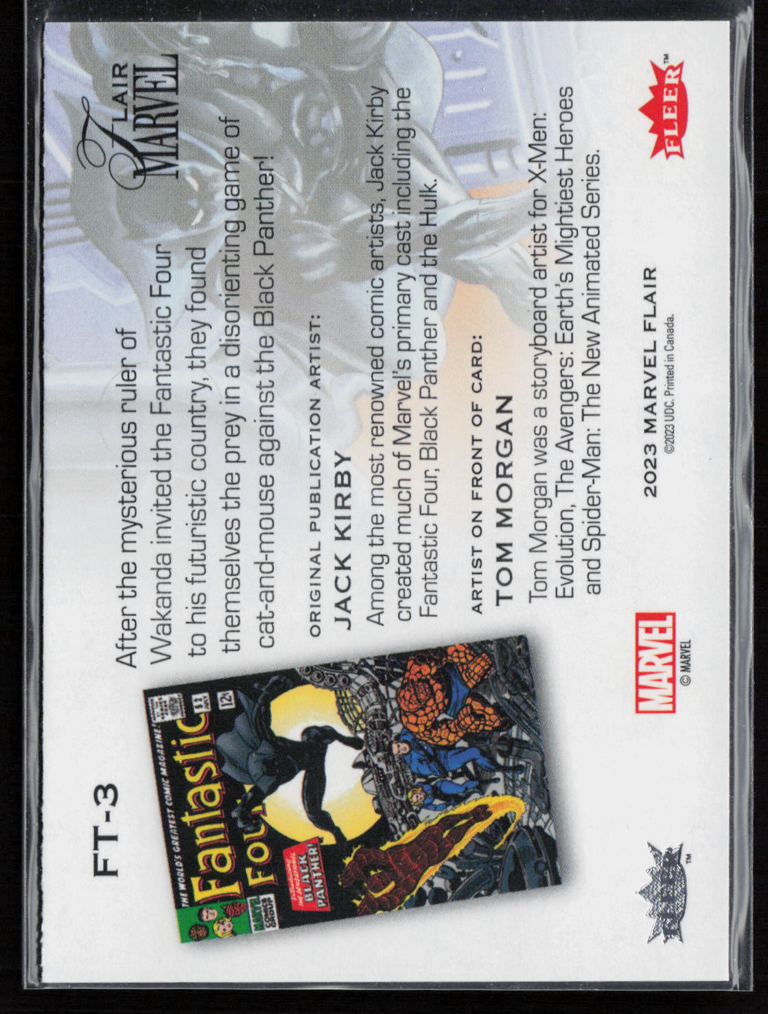 2023 Flair Marvel #FT-3 Black Panther Flairium Level 1