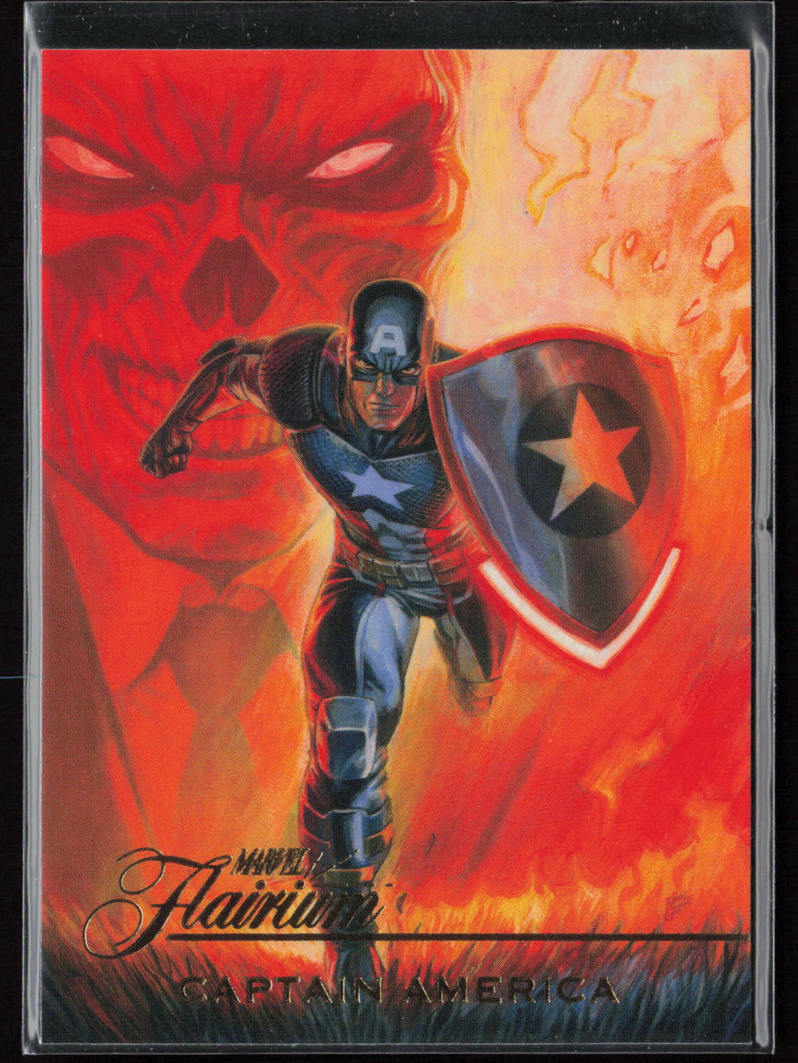 2023 Flair Marvel #FT-29 Captain America Flairium Level 3