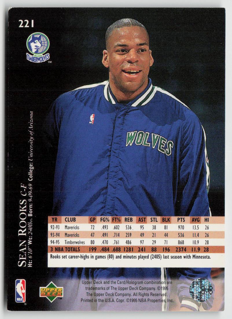 1995-96 Upper Deck #221 Sean Rooks