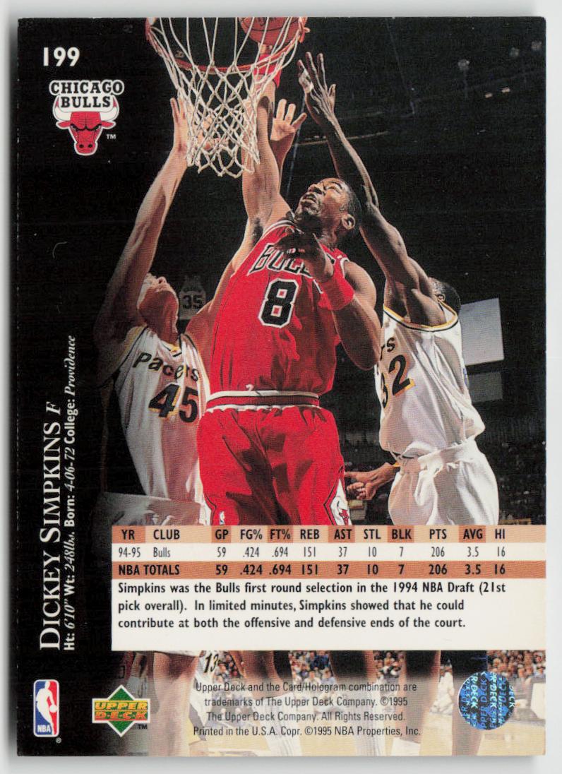 1995-96 Upper Deck #199 Dickey Simpkins