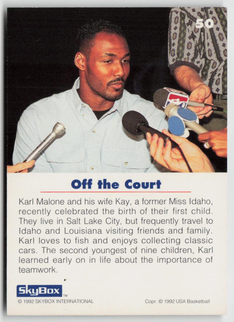 1992 SkyBox USA #50 Karl Malone