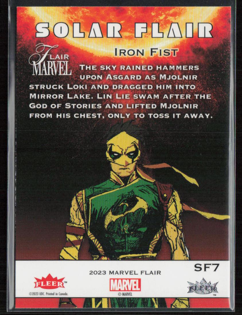 2023 Flair Marvel #SF7 Iron Fist Solar Flair