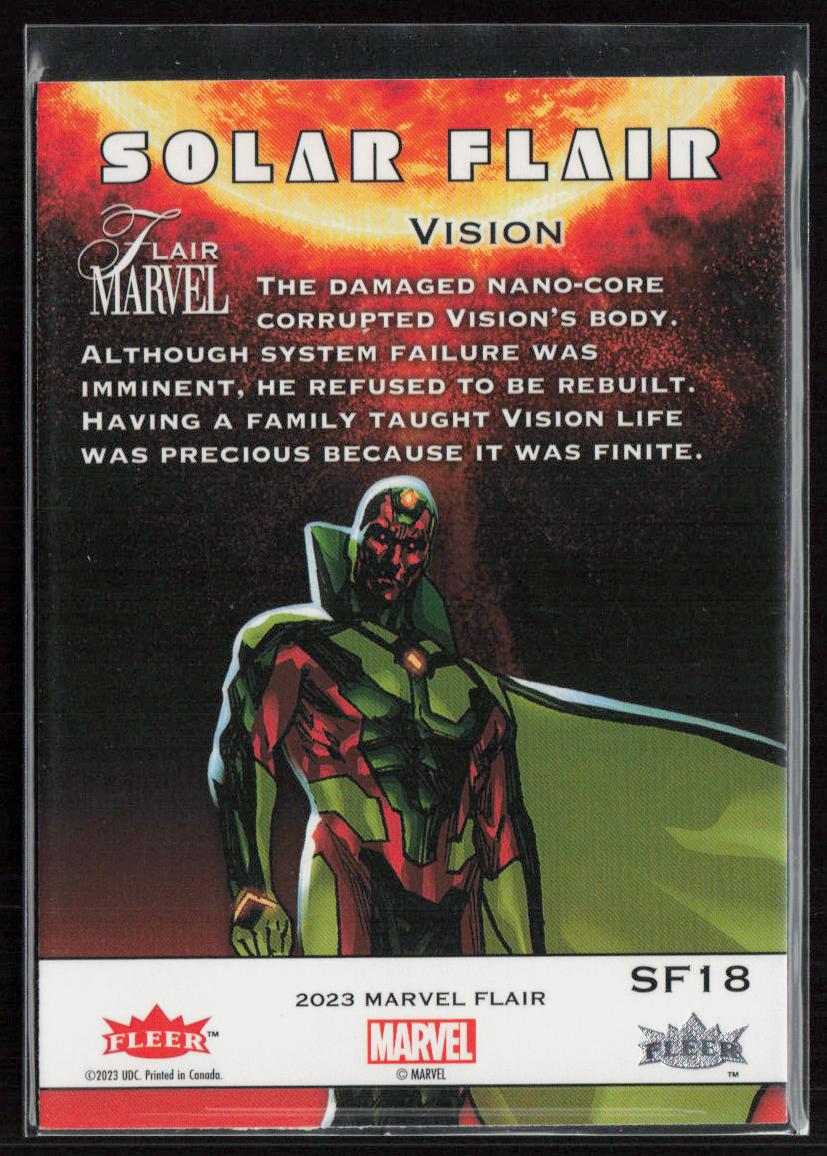 2023 Flair Marvel #SF18 Vision Solar Flair