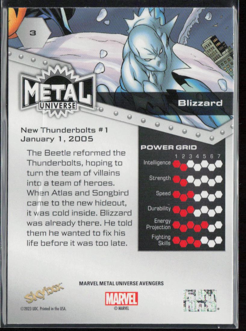 2024 SkyBox Metal Universe Marvel Avengers #3 Blizzard