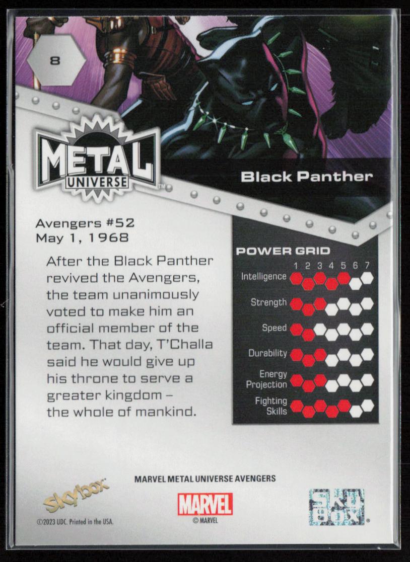 2024 SkyBox Metal Universe Marvel Avengers #8 Black Panther