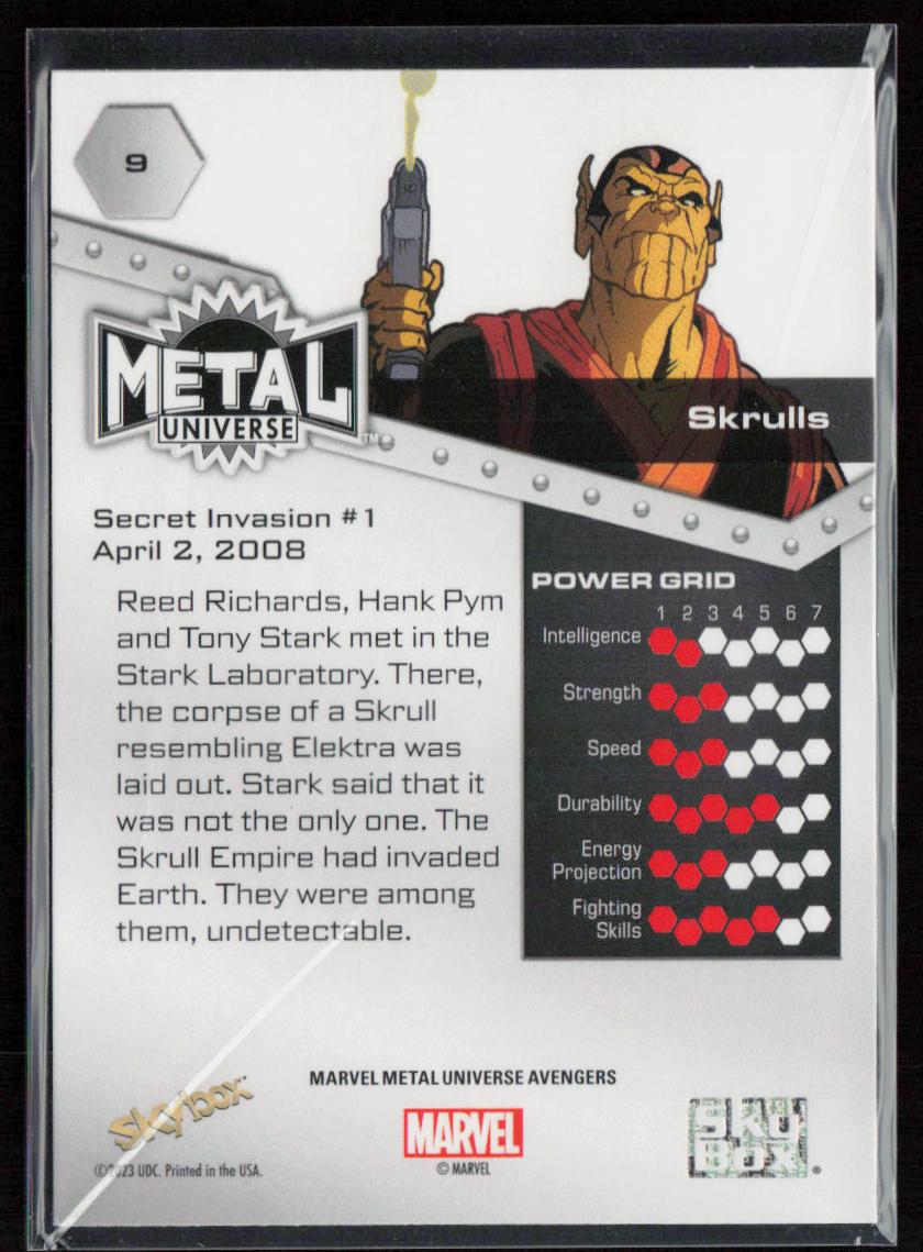 2024 SkyBox Metal Universe Marvel Avengers #9 Skrulls