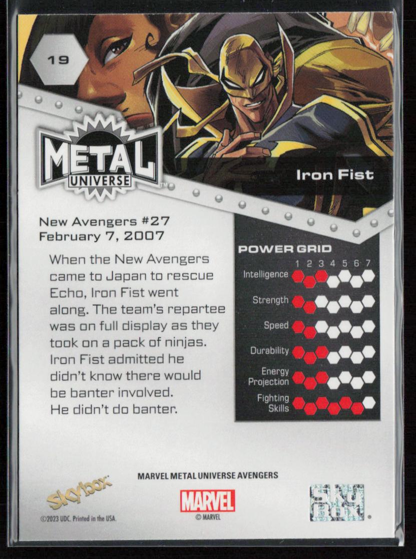 2024 SkyBox Metal Universe Marvel Avengers #19 Iron Fist