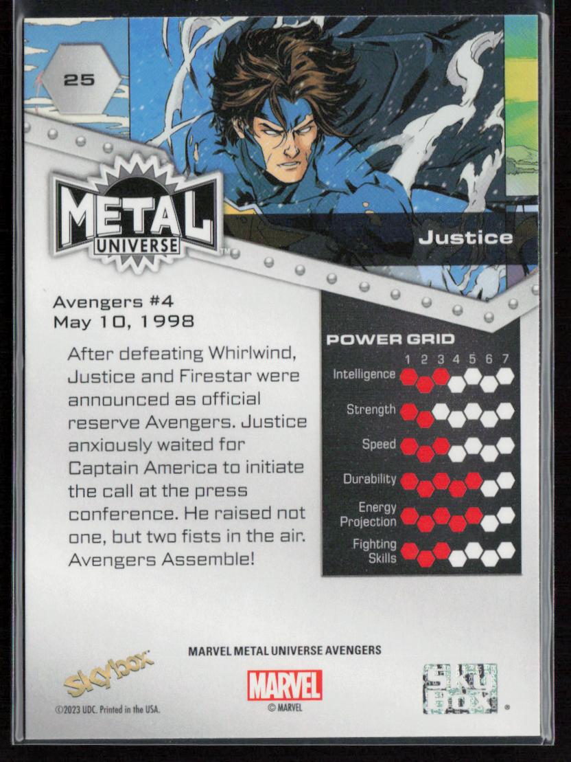 2024 SkyBox Metal Universe Marvel Avengers #25 Justice