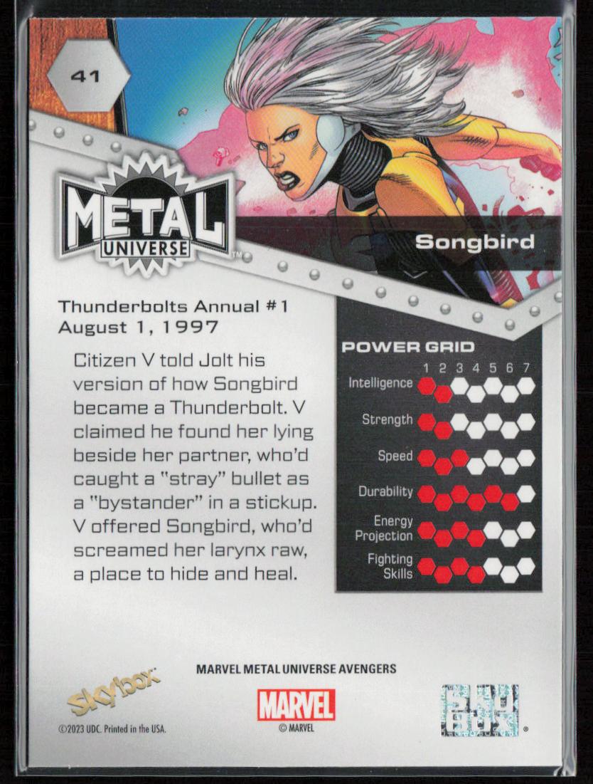 2024 SkyBox Metal Universe Marvel Avengers #41 Songbird