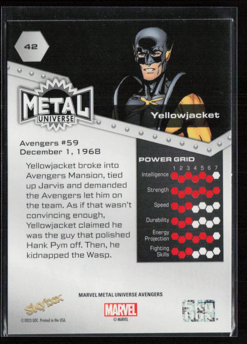 2024 SkyBox Metal Universe Marvel Avengers #42 Yellowjacket