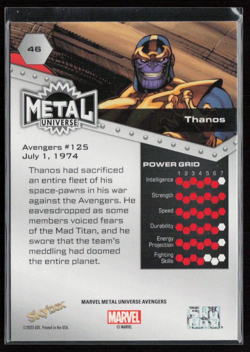 2024 SkyBox Metal Universe Marvel Avengers #46 Thanos