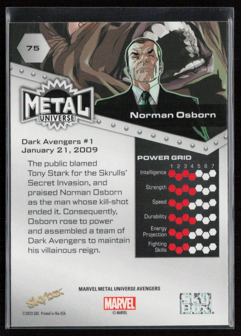 2024 SkyBox Metal Universe Marvel Avengers #75 Norman Osborn