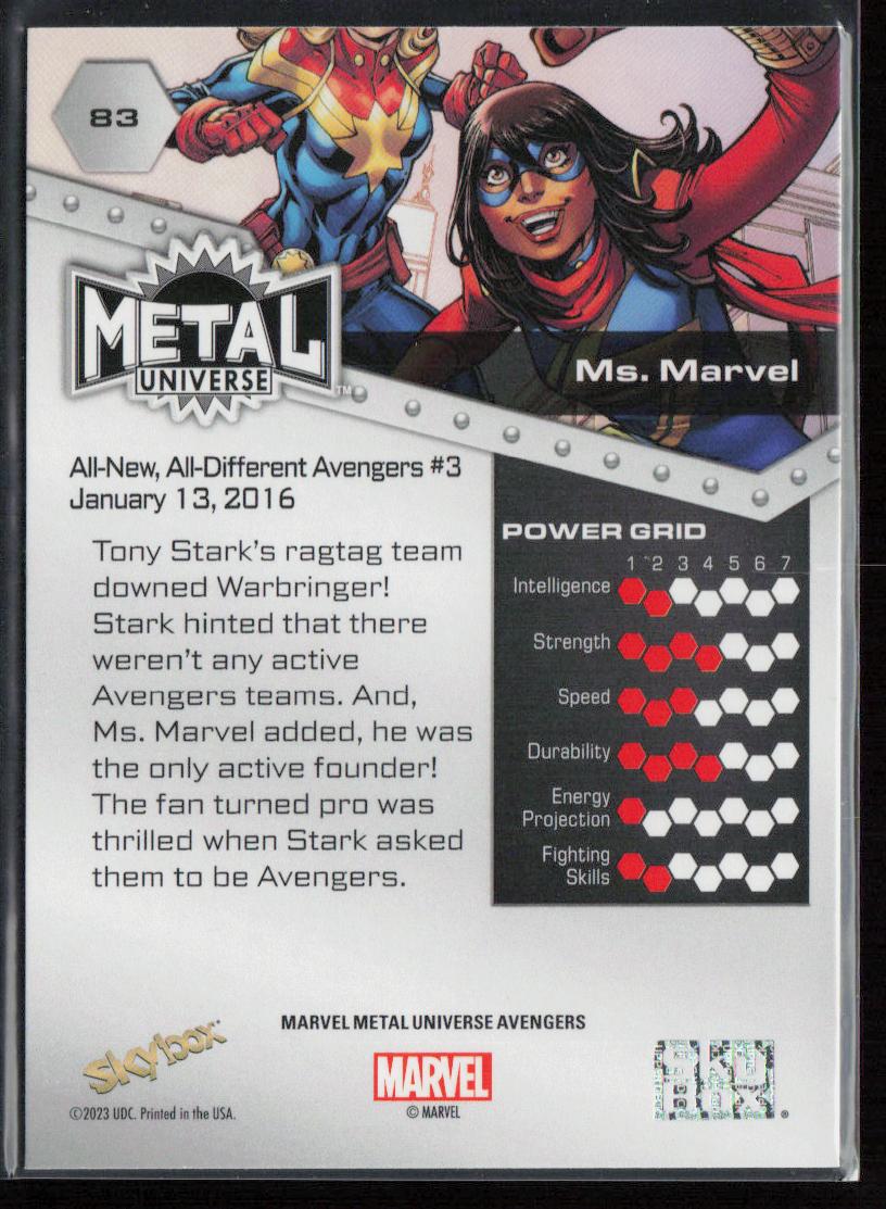 2024 SkyBox Metal Universe Marvel Avengers #83 Ms. Marvel