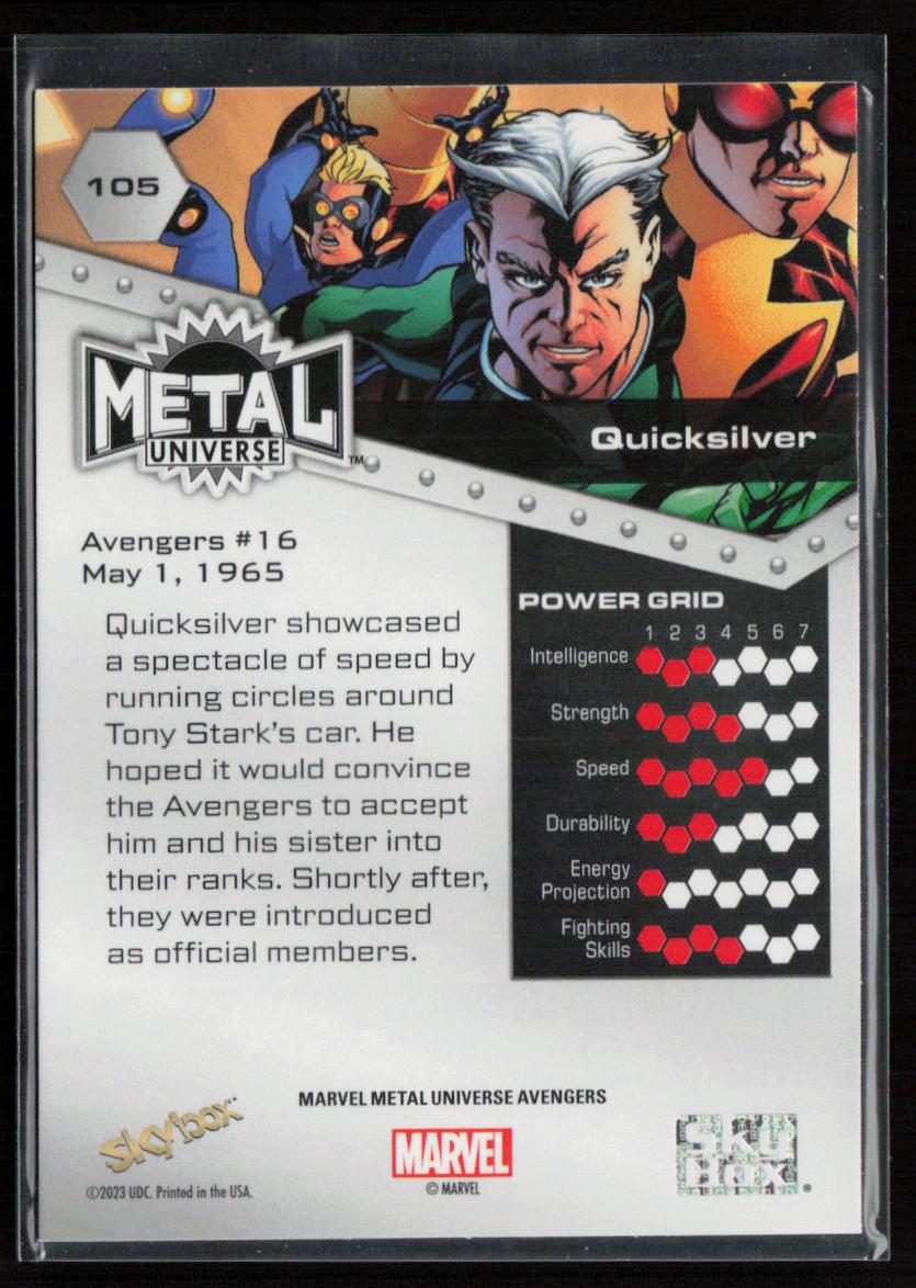 2024 SkyBox Metal Universe Marvel Avengers #105 Quicksilver