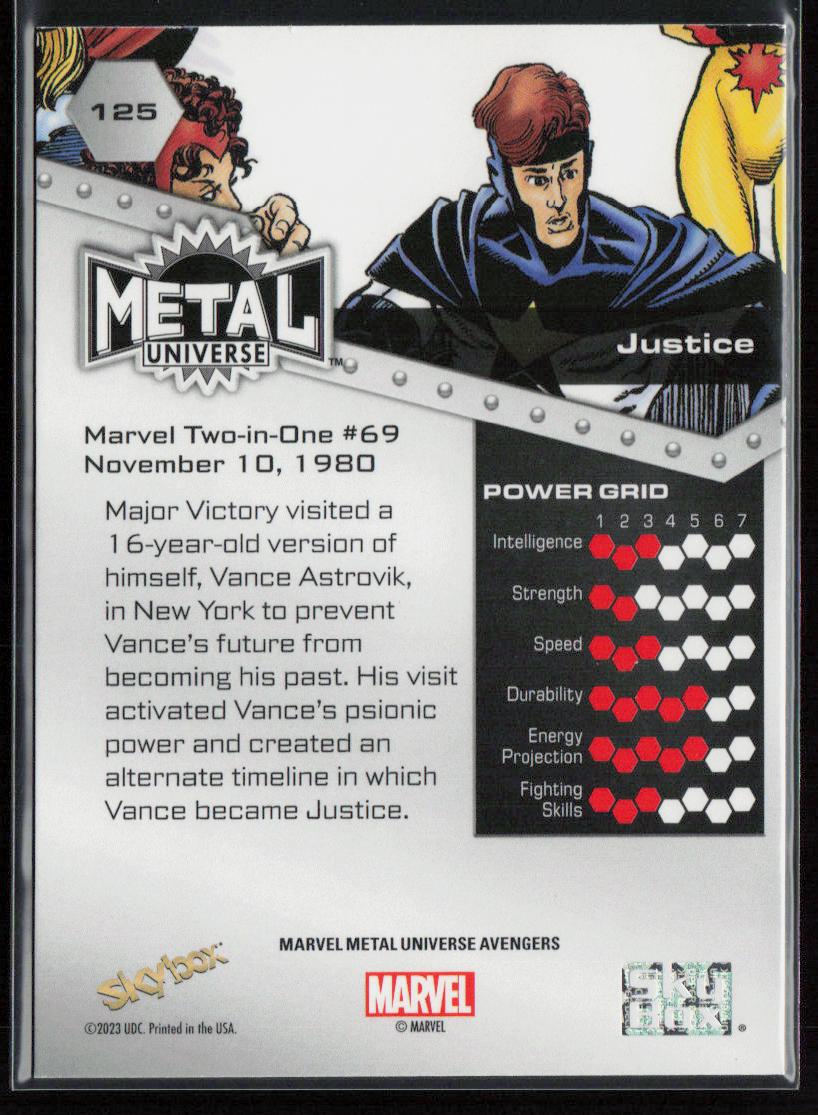 2024 SkyBox Metal Universe Marvel Avengers #125 Justice