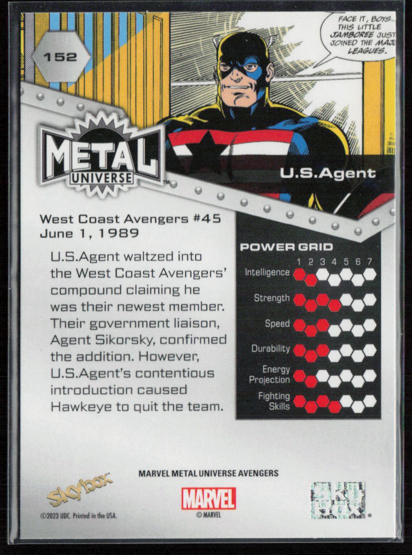 2024 SkyBox Metal Universe Marvel Avengers #152 U.S. Agent