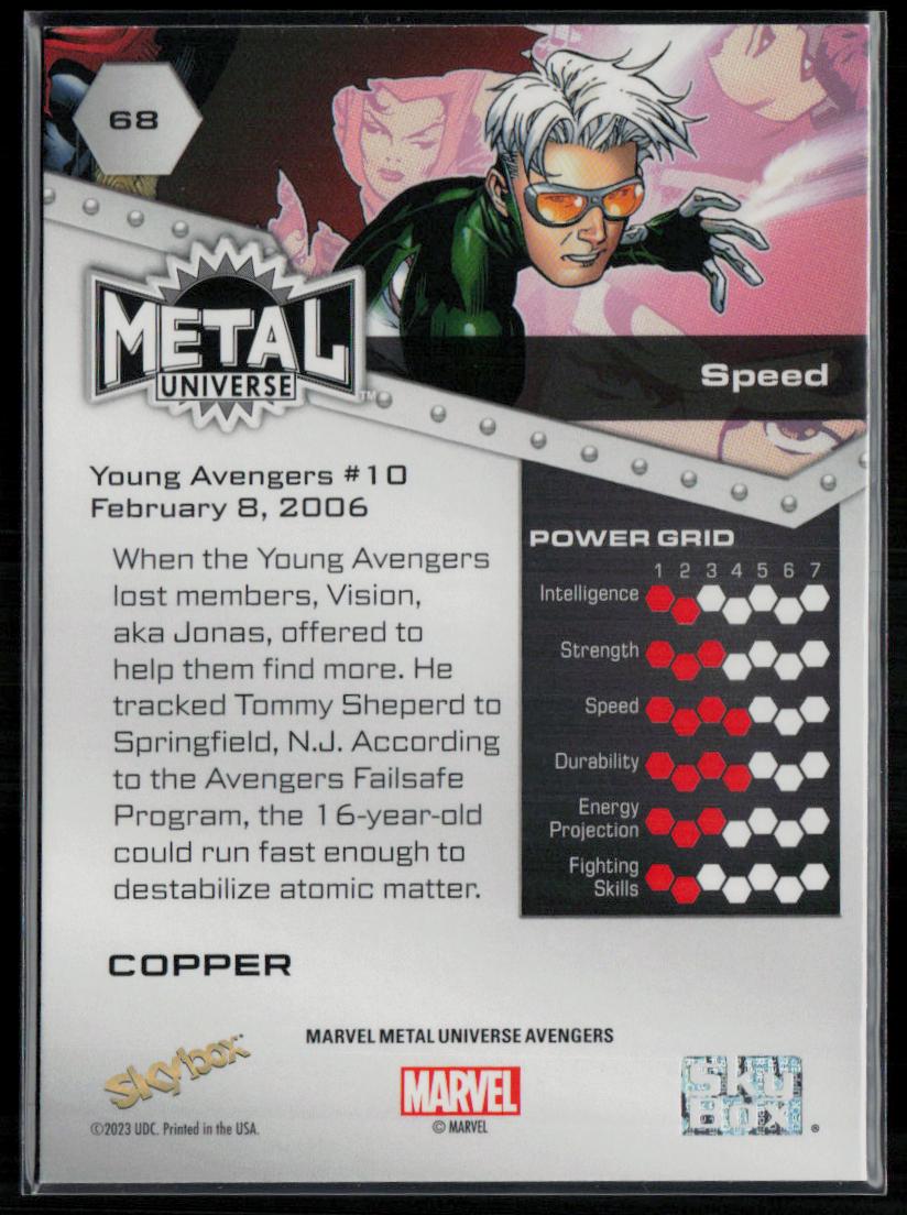 2024 SkyBox Metal Universe Marvel Avengers #68 Speed Copper FX