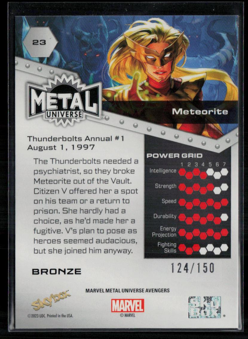2024 SkyBox Metal Universe Marvel Avengers #23 Meteorite Bronze FX 124/150