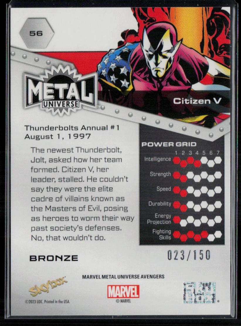 2024 SkyBox Metal Universe Marvel Avengers #56 Citizen V Bronze FX 23/150