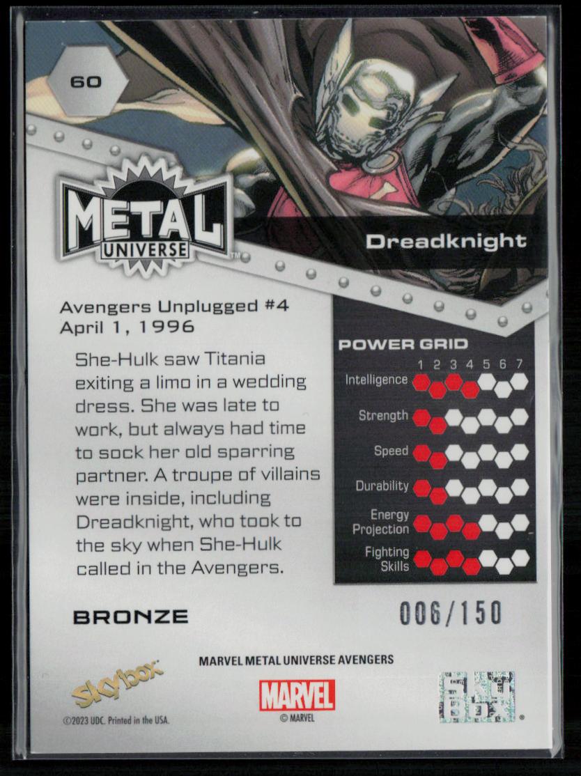 2024 SkyBox Metal Universe Marvel Avengers #60 Dreadknight Bronze FX 6/150