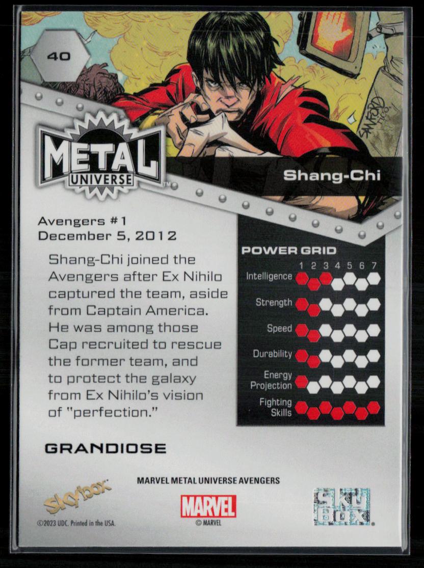 2024 SkyBox Metal Universe Marvel Avengers #40 Shang-Chi Grandiose