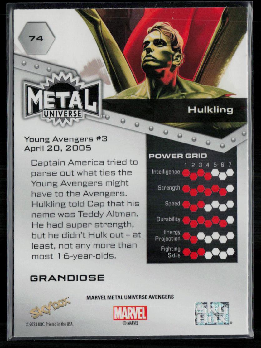 2024 SkyBox Metal Universe Marvel Avengers #74 Hulkling Grandiose