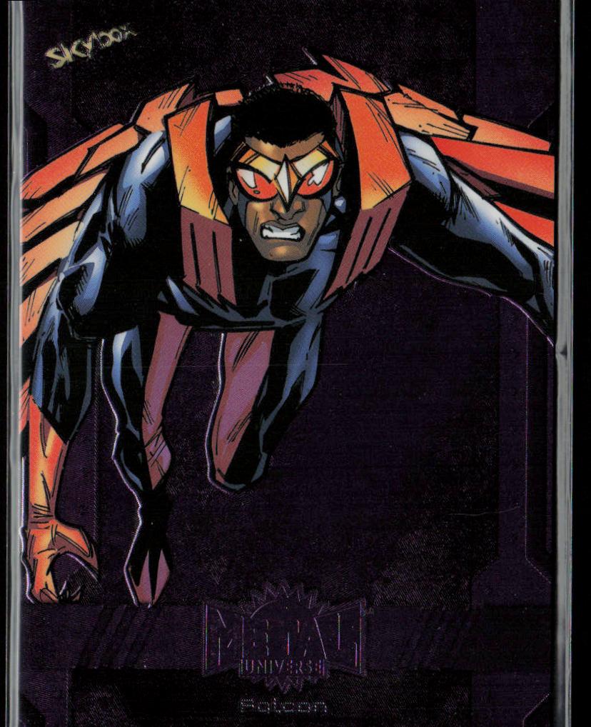 2024 SkyBox Metal Universe Marvel Avengers #24 Falcon Purple FX 132/199