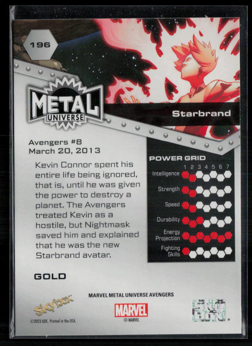 2024 SkyBox Metal Universe Marvel Avengers #196 Starbrand Gold FX