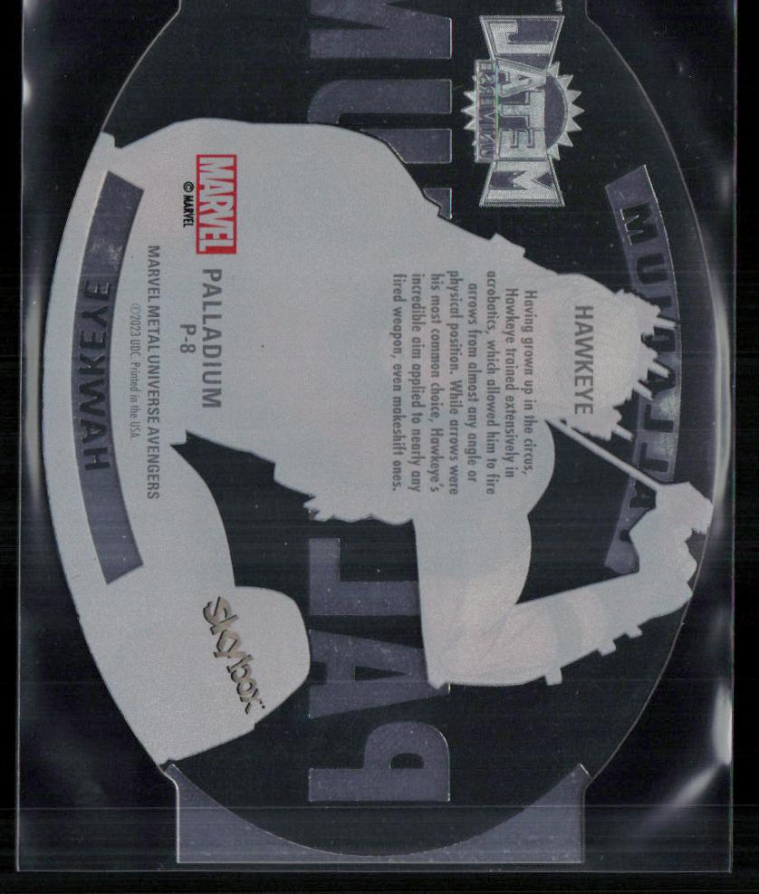 2024 SkyBox Metal Universe Marvel Avengers #P-8 Hawkeye Palladium Emerald 16/50
