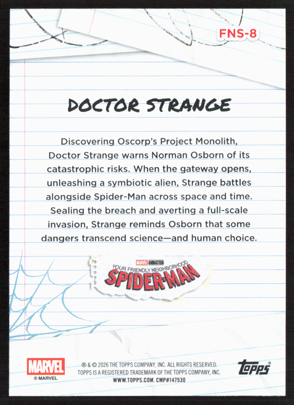2026 Topps Neon Marvel - FNS-8 Doctor Strange Friendly Neighborhood Spider-Man