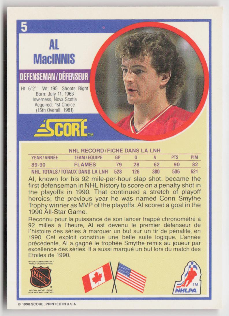 1990-91 Score Canadian #5 Al MacInnis
