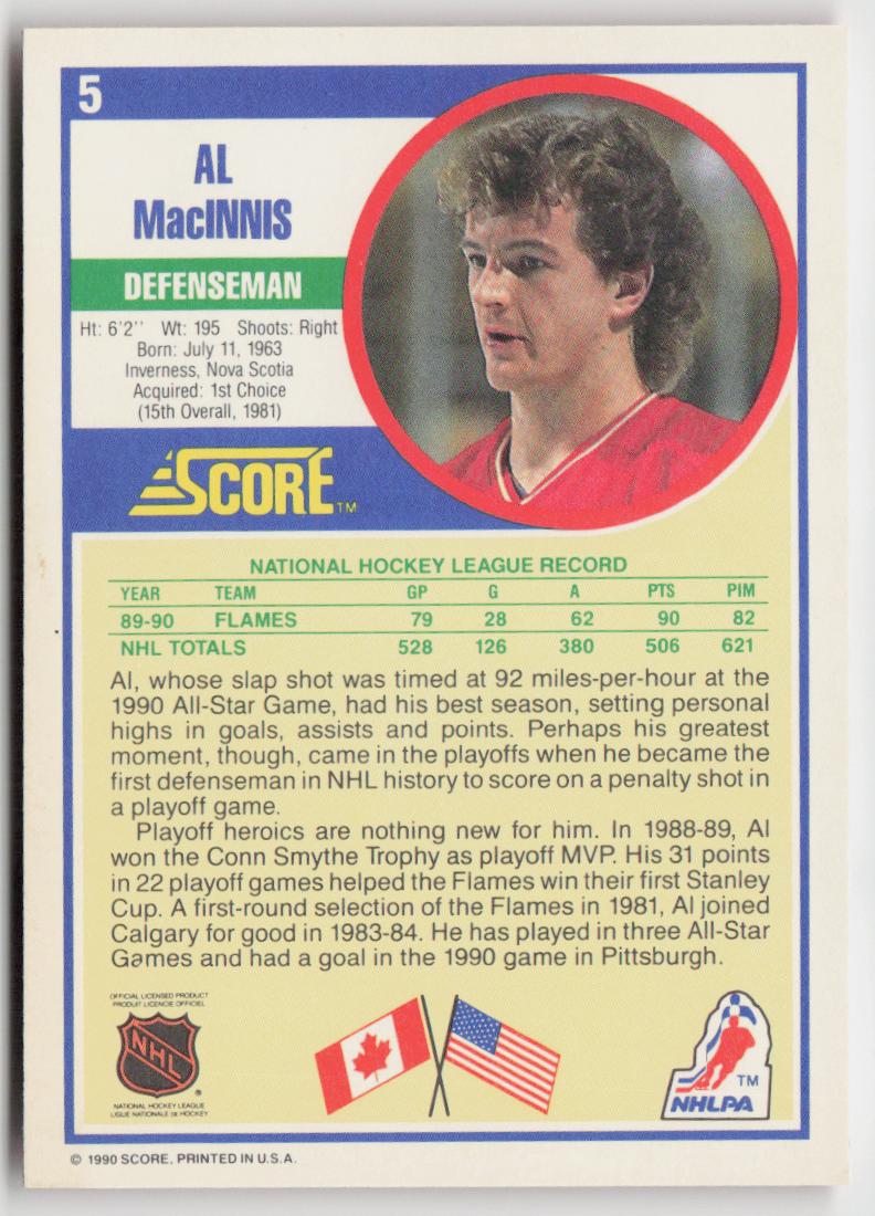 1990-91 Score American #5 Al MacInnis
