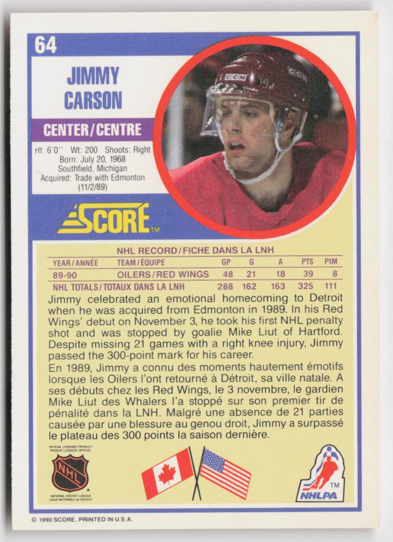 1990-91 Score Canadian #64 Jimmy Carson
