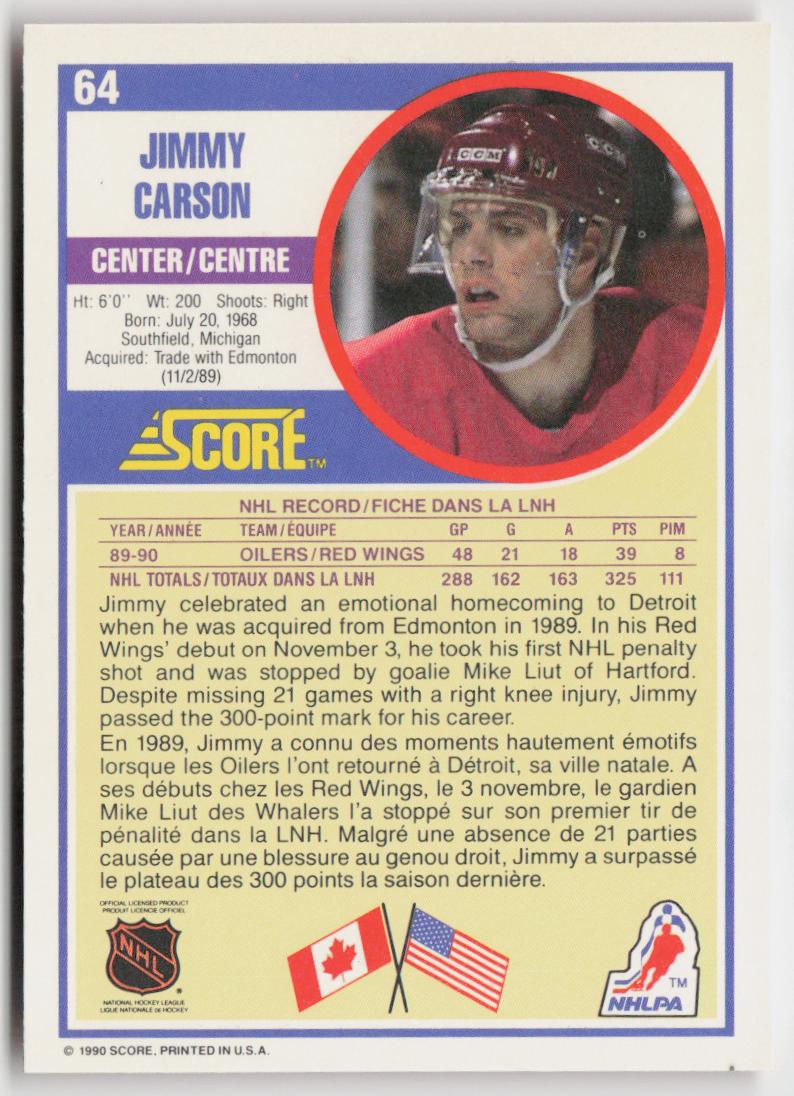 1990-91 Score Canadian #64 Jimmy Carson