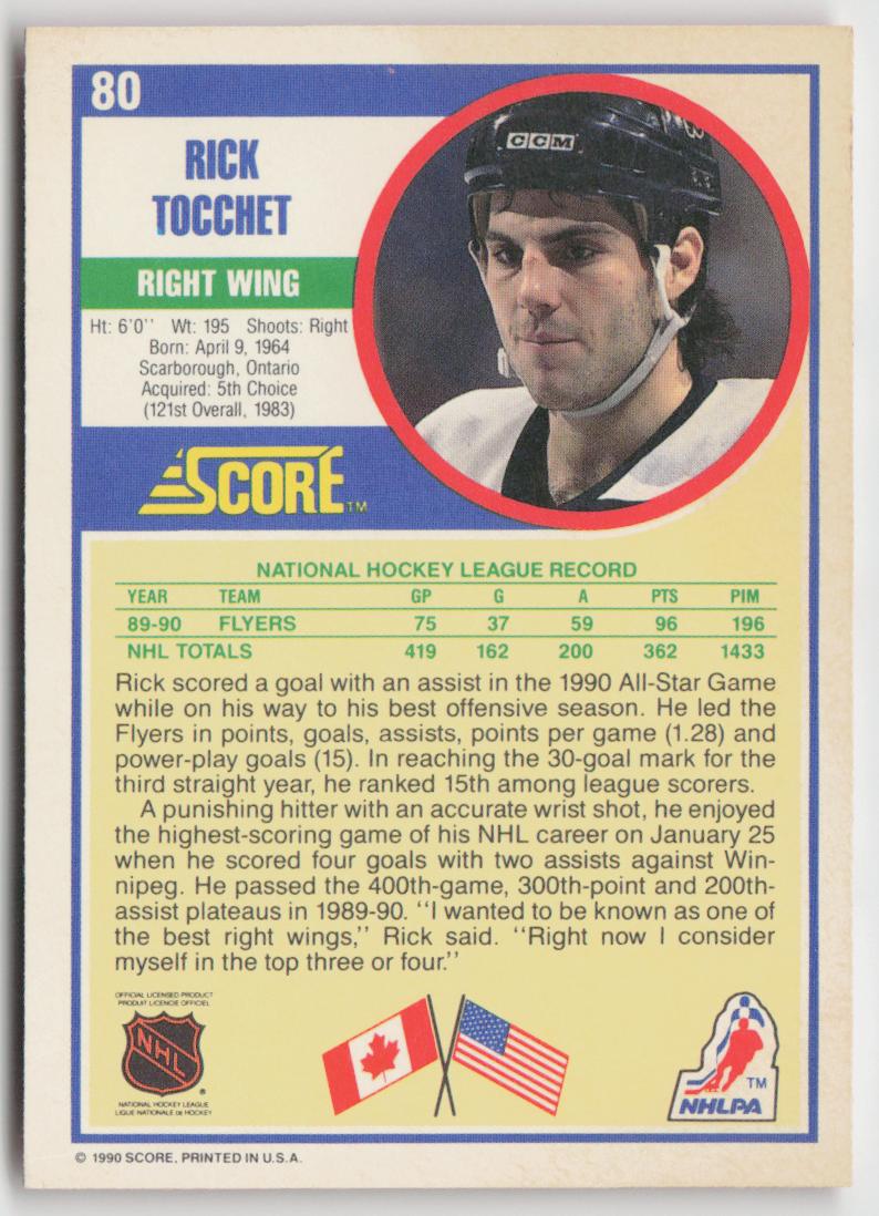 1990-91 Score American #80 Rick Tocchet
