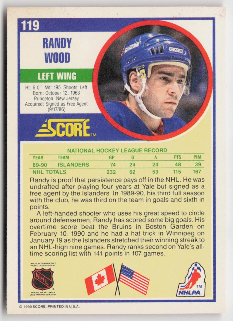 1990-91 Score American #119 Randy Wood