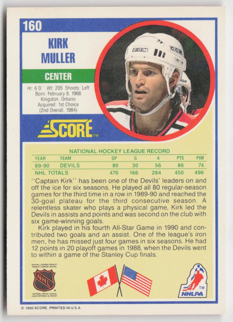 1990-91 Score American #160 Kirk Muller