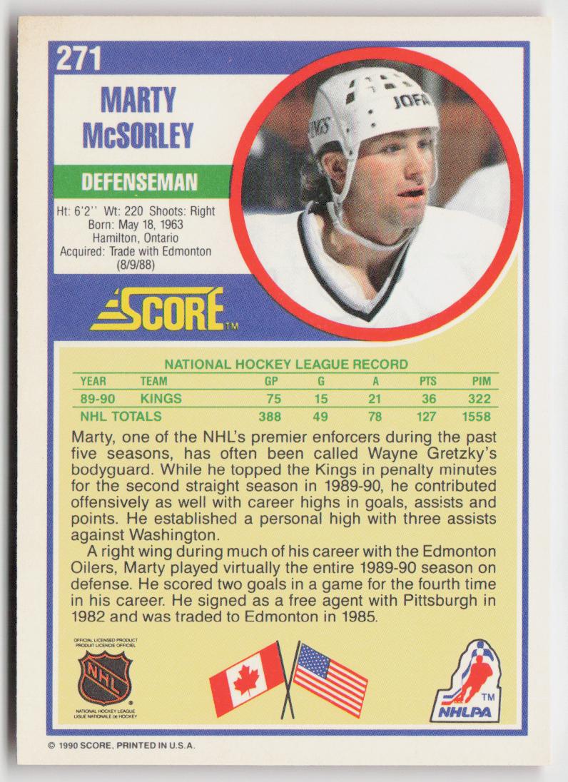 1990-91 Score American #271 Marty McSorley