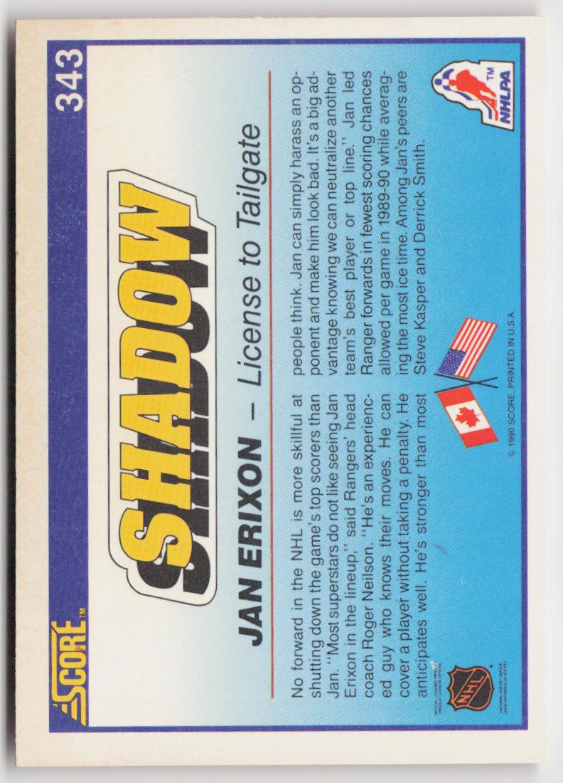 1990-91 Score American #343 Jan Erixon