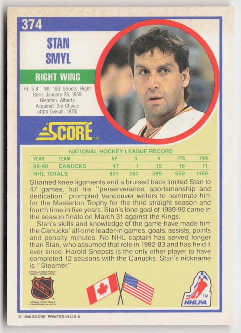 1990-91 Score American #374 Stan Smyl