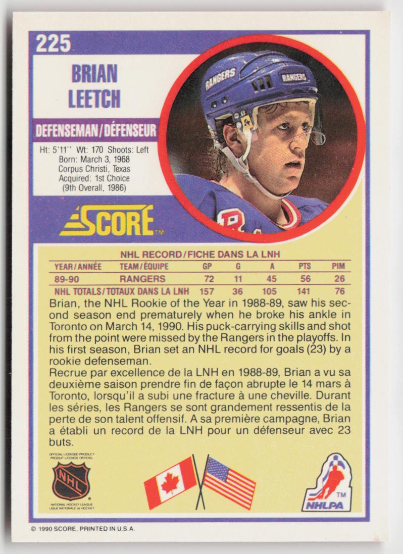 1990-91 Score Canadian #225 Brian Leetch